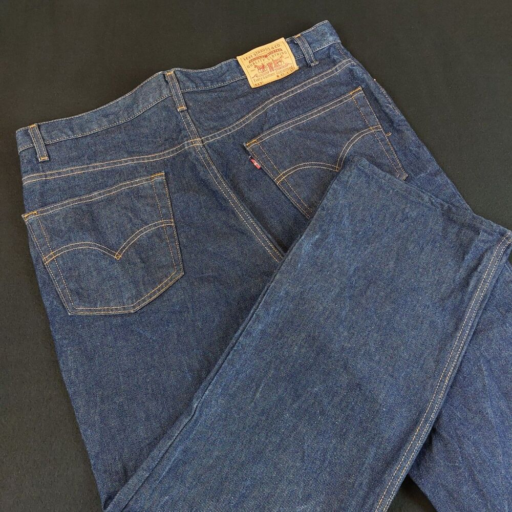 VTG Levis 517 Bootcut Jeans Men 42X32(41x31) Blue Red Tab 90's USA Made